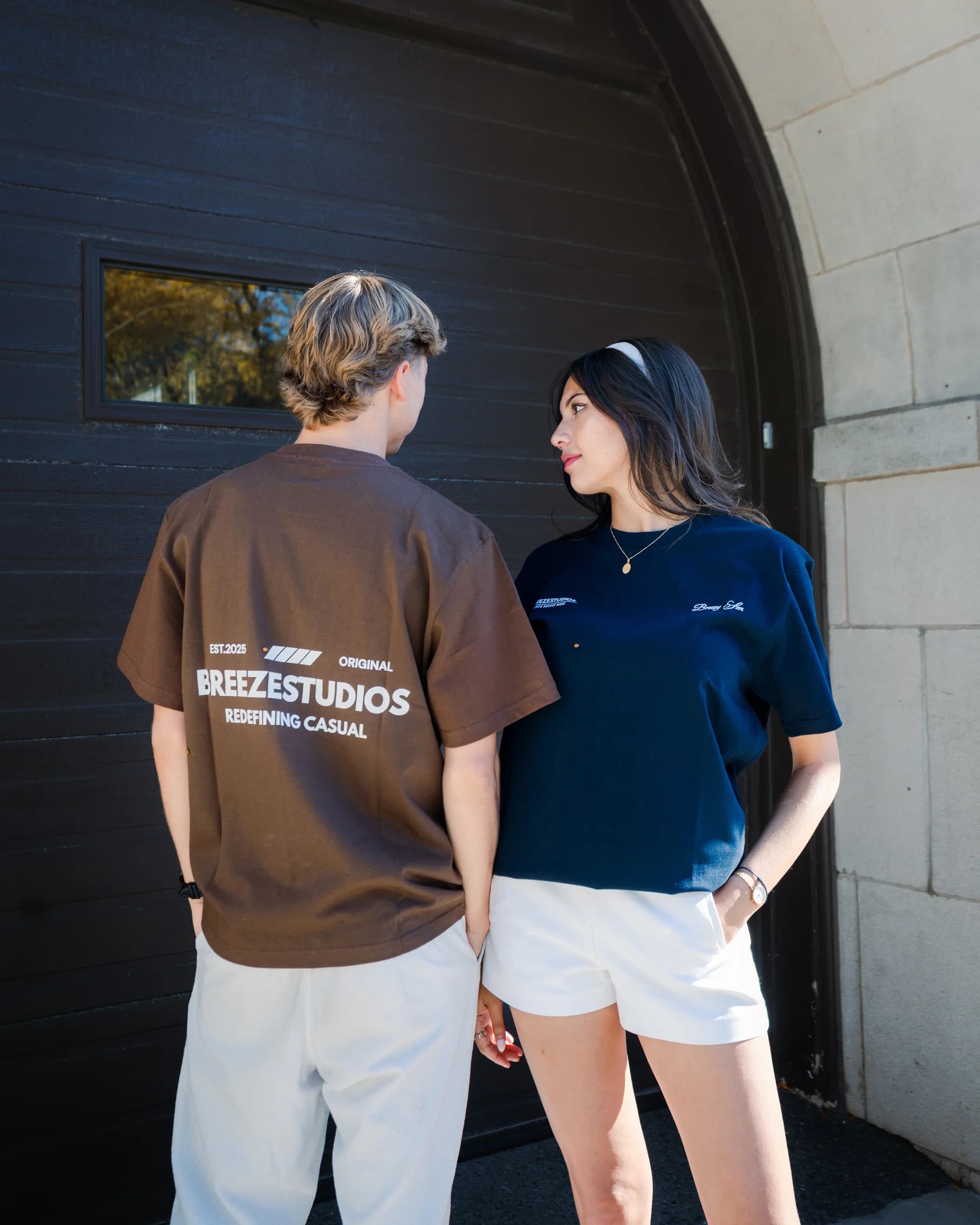 Breezy SZN Tee Coffee & Navy